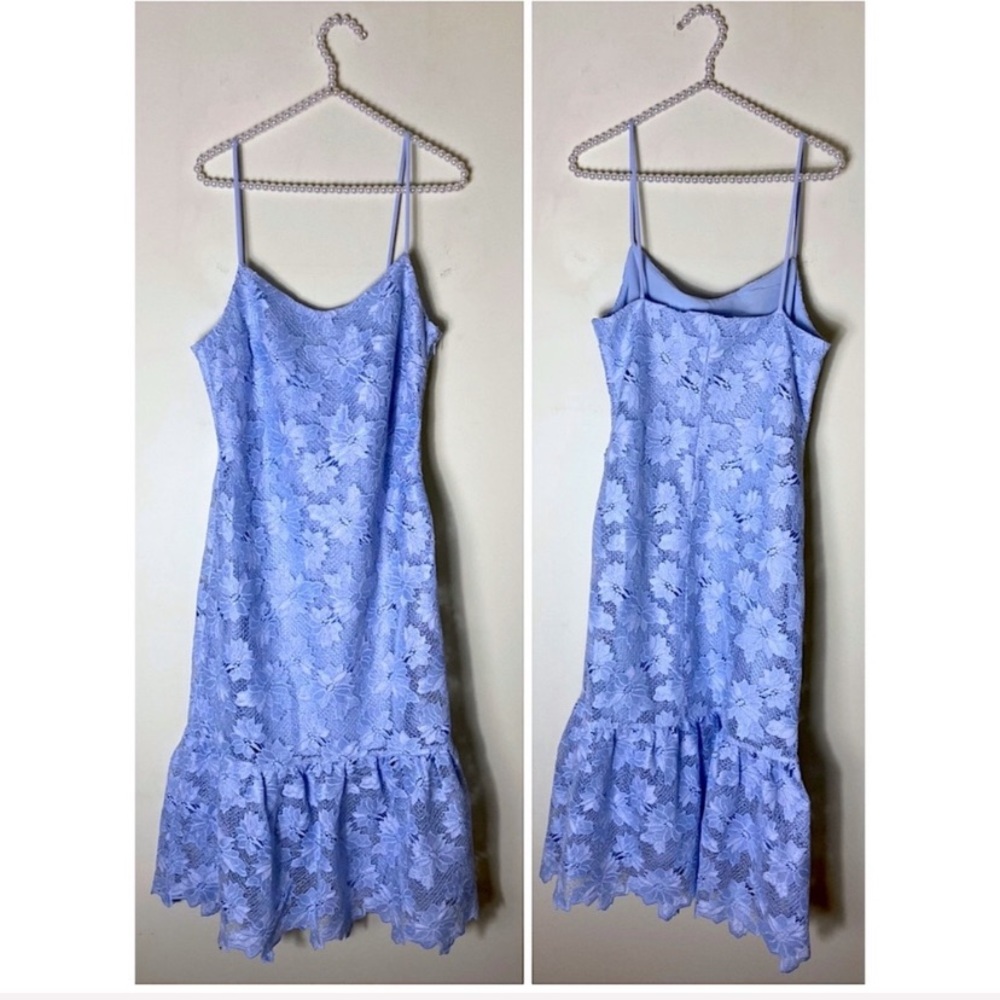 Banana Republic Floral Lace Dress Periwinkle Blue